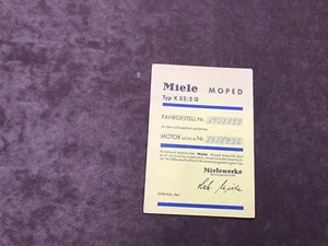 Omologazione originale ABE tipo Miele K 52/2 G 1961 - Foto 1 di 1