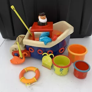 Juego de 12 piezas de juguetes de baño B Fish and Splish de Battat usado suavemente - Imagen 1 de 5