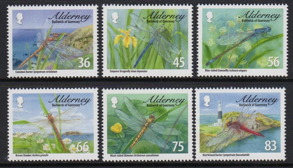 Alderney 2010 Dragonflies set fine fresh MNH - Image 1 of 1