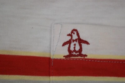 Penguin Shirt VTG Grand Slam Munsingwear Size S/M 80s 90s Red Stripe Gray Ivory - Image 1 of 4