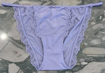 NEW Victoria Secret Dream Angels Lace Trim Mini String Bikini - Star Lilac - XXL - Image 1 of 4
