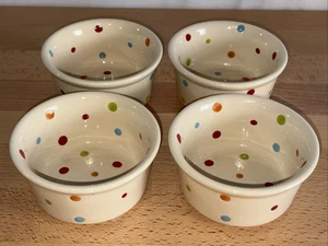 temp-tations by Tara gepunktete Auflaufförmchen rund 6 Unzen Bäcker ~ 4er Set - Bild 1 von 5