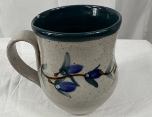 Tazze ceramica Great Bay gettate a mano gres blu floreale difetto Maine* - Foto 1 di 4