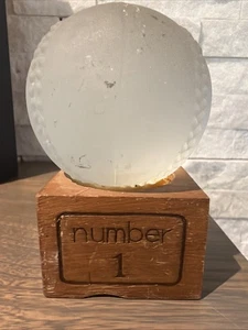 Antik Vintage Glaskuppel Holz Baseball Nummer 1 - Bild 1 von 10