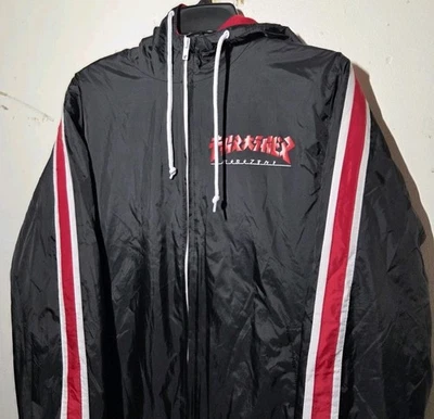 Винтажный трэшер журнал куртка японский 90-х годов Y2K США коньков носить полоски OG логотип - Изображение 1 из 4