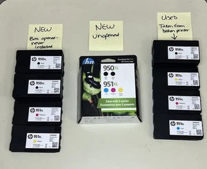 HP 950XL PACK DE 5 ENCRE COULEUR OEM NOIR 951XL OFFICEJET PRO 8600 MAI 2026 + EXTRAS - Photo 1/5
