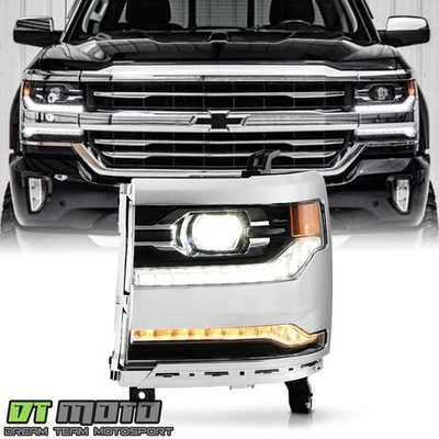 Faro proyector Chevy Silverado 1500 2016-2018 cromo tipo LED DRL - conductor Foto 1 de 4