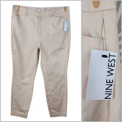 NUEVO Pantalones ajustados al tobillo Nine West para mujer talla 16 profesional bronceado Foto 1 de 4