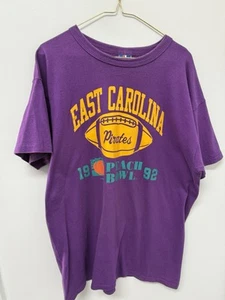 Vintage East Carolina Pirates 1992 Peach Bowl Short Sleeve T Shirt Men's XL - Picture 1 of 6