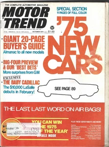 Oktober 1974 - Motor Trend Magazin - 1975 New Cars - The Baby Cadillac - Bild 1 von 2