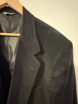 David Taylor Corduroy Blazer Size 46R Black Wide Wale Academia Old Money Preppy - Image 1 of 4
