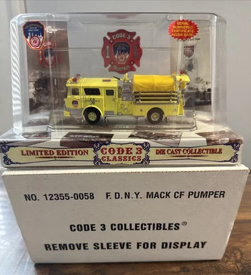 Code 3 Model #12355-58 FDNY Classic Mack CF Pumper, Engine #58 New & Sealed - Image 1 of 4