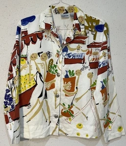 Chico’s Damen Farmers Market LagenLook Jacke Artsy Art to Wear Unikat Gr. 1 - Bild 1 von 10