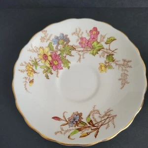 Platillo vintage pintado a mano Rosina 4867 recortado en dorado floral - Imagen 1 de 6