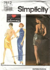 Simplicity Vintage Pattern 7612 | DAVID HOWARD Halter Dress | Sz 8 10 12  UNCUT - Bild 1 von 3