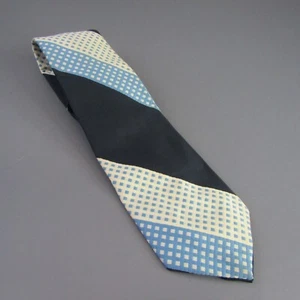 Vintage Don Loper of California Supra Tie Blue Shades Necktie Colorblock Striped - Picture 1 of 6