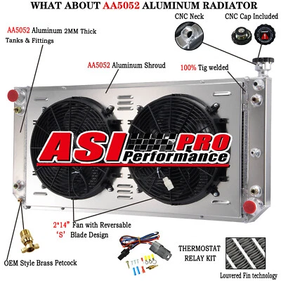 3 Row Radiator Shroud Fan Fit1988-1993 Chevy GMC C1500 C2500 C3500 K1500,6.2L V8 Foto 1 de 4