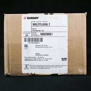 PACK OF 100 - BURNDY WILEY GROUNDING LUG WILEYLUG6.7 50028861 - Picture 1 of 4