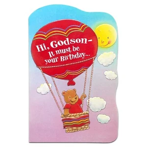 Verspielte HAPPY BIRTHDAY Karte FÜR PATENSOHN von Balloon American Greetings + Umschlag - Bild 1 von 4