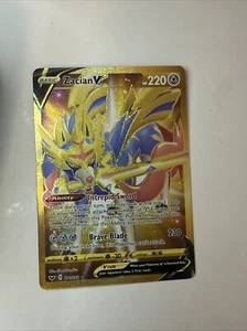 Pokemon Zacian v Gold Secret Rare Card 211/202 - Picture 1 of 7