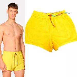 3 US XS NEW $550 VERSACE Men's Yellow TERRY CLOTH Royalty Baroque SWIM SHORTS - Picture 1 of 19