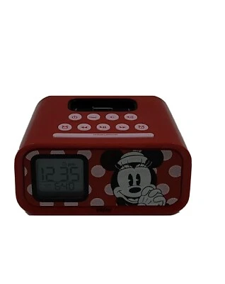 Disney iHome Minnie Mouse Dual Alarm Clock Speaker System DM-H22 Tested W/ Cord - Image 1 of 4