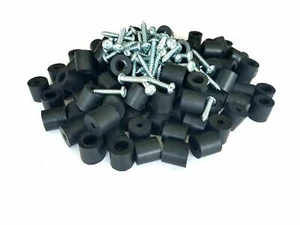 25 Rubber Feet 13/16" Diameter, 13/16" Height Bumper w Washers Embedded + Screws - Picture 1 of 1