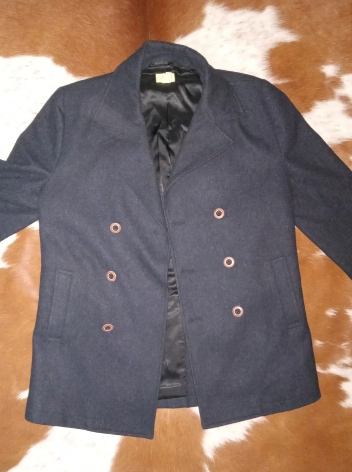Tre Vero Wool Blend Peacoat MEDIUM Blue Excellent Shape Trevero - Image 1 of 4