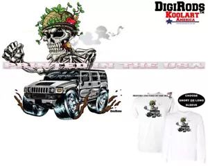Maglietta cartoni animati Digirods ossa militari esercito scheletrato aragosta hot rod auto - Foto 1 di 7