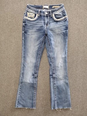 Western Blue Women's Denim Classic Boot Cut Jeans Size 28 Rhinestones - Image 1 of 4