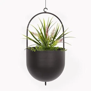 Metal Hanging Planter Swing Flower Pot Plant Holder Decoration Balcony - Picture 1 of 7