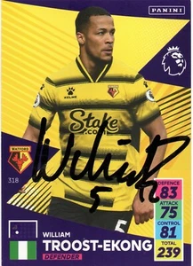 WILLIAM TROOST-EKONG SIGNED WATFORD 2021/2022 ADRENALYN XL TRADING CARD+COA - Picture 1 of 1