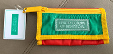 Vintage tri fold nylon 80's wallet United colors of Benetton multi color