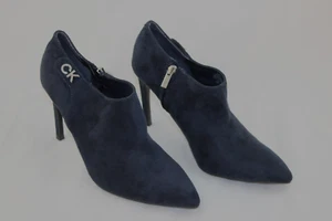 Calvin Klein Womens Booties Size 9.5M Navy Blue KChally R Suede High Heels - Picture 1 of 16
