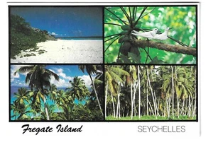 SEYCHELLES - FREGATE ISLAND 1990 locally used Postcard ZES Bird Stamps - Picture 1 of 3
