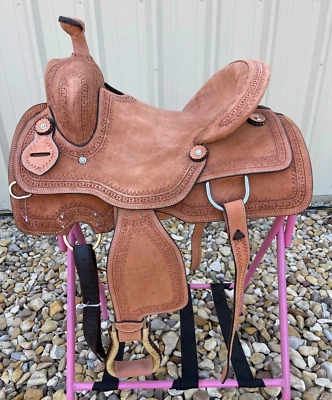 Youth Roughout Western Saddle 12-13” Kids Ranch Training Horse Tack Free Ship - Image 1 of 4