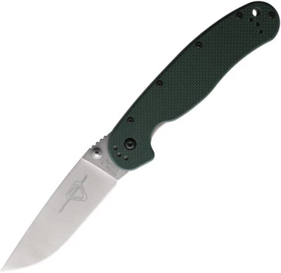 Ontario RAT 1 Linerlock Green G10 Folding Stonewash S35VN Pocket Knife 8992 - Image 1 of 4