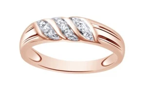 1/10 Ct Natural Diamond Engagement Wedding Band Ring Jewelry for Women 10K Gold - Picture 1 of 4