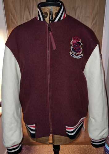 Loewe Herbarium giacca bomber in lana ricamata bordeaux giacca cappotto prezzo consigliato £2150
