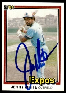 Tarjeta firmada Donruss Jerry White Auto Montreal Expos #333 1981 certificado de autenticidad - Imagen 1 de 2