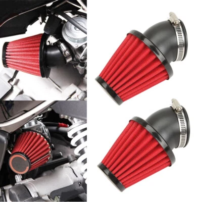 2x 42mm Air Filter 45 Degree Bend Inlet  For Kawasaki KZ900A KZ900B LTD KZ1000A - Image 1 of 4