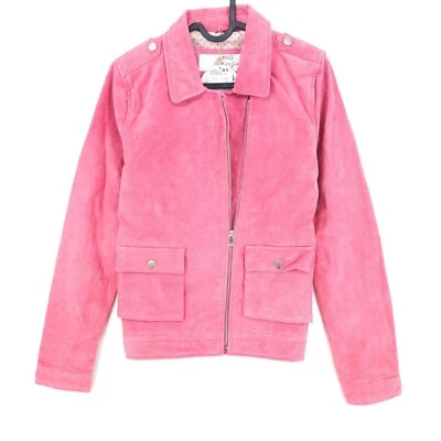 Chaqueta motera de cuero rosa MANGO para niñas talla 13-14 años Foto 1 de 4