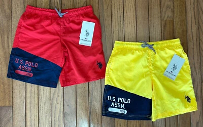 Nuevo Polo de EE. UU. Assn. Lote de 2 Pantalones Cortos de Natación Niños Bolsillos Talla 8 - MEDIANO (U19 Foto 1 de 4