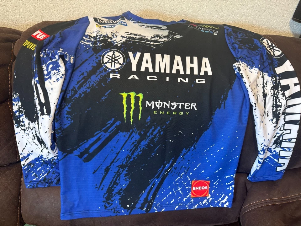 Camiseta Yamaha Manga Larga Hecha a Mano Impresión 3D Moto Fan Premium Unisex - Grande Foto 1 de 3