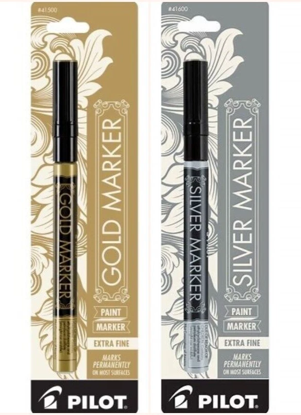 Marcador de pintura permanente piloto X-Fine Point 2/Pk dorado plata oficina escuela arte Foto 1 de 1