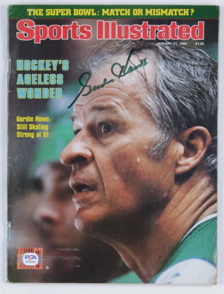 Gordie Howe Signed 1980 Sports Illustrated Magazine (PSA COA) - A - Image 1 of 1