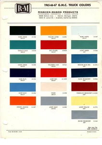 1965 1966 1967 GMC TRUCKS VAN PICKUP 65 66 67 PAINT CHIPS 656667RINSHED MASON - Foto 1 di 1