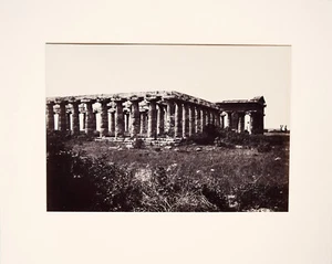 Ancient Temples of Paestum, ca 1860-1880; Original, Vintage Albumen Photograph - Picture 1 of 4