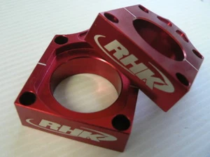 Red RHK Axle Blocks Fit HONDA CRF450R 2002 2003 2004 2005 2006 2007 2008 - Picture 1 of 3