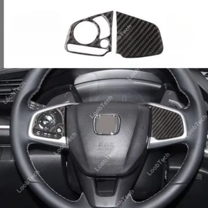 For Honda Civic 10th B Steering Wheel Button Cover Decoration Trim Carbon Fiber - Imagen 1 de 7